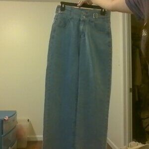 Blue Straight Leg Korean Jeans